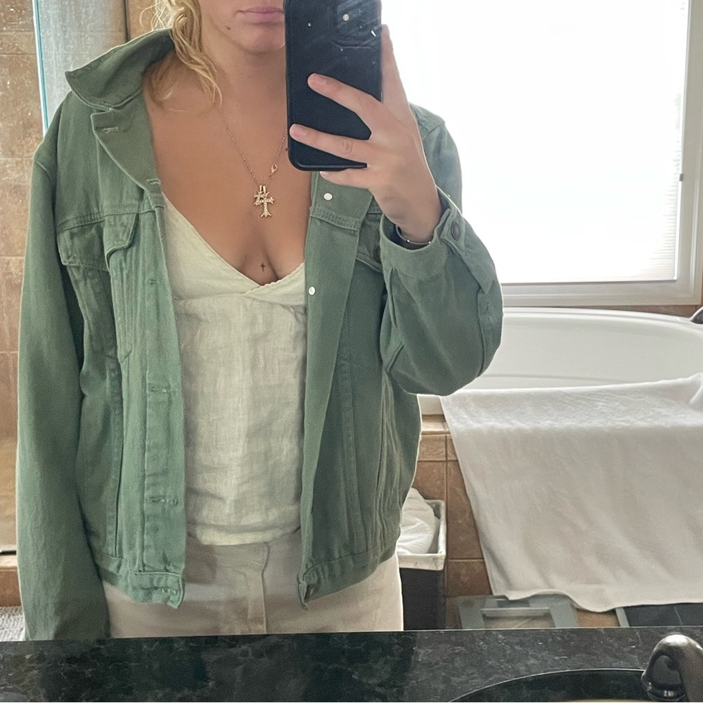 Princess Polly, green denim jacket